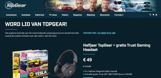 Ontvang een Gratis Trust Gaming Headset bij een Halfjaar Abonnement op TopGear: Jouw Welkomstcadeau van Autopassie