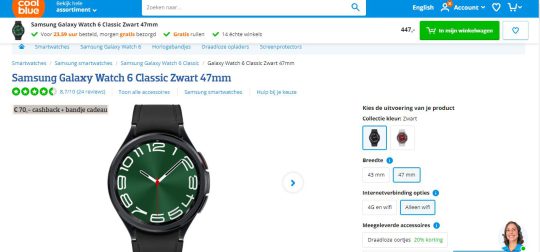 Ontvang een Stijlvol Welkomstcadeau bij Aankoop van de Samsung Galaxy Watch 6 Classic Zwart 47mm bij Coolblue