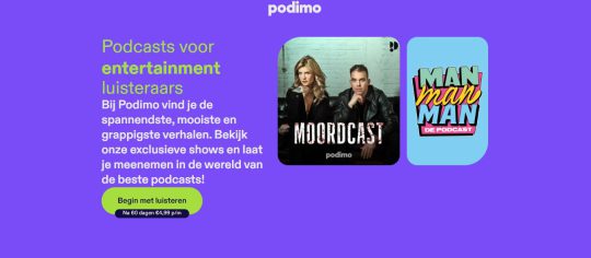 Ontvang 2 Maanden Gratis Podcasts als Welkomstcadeau bij Podimo