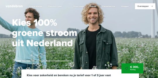 Ontvang 300 euro cashback als welkomstcadeau bij aankoop van energie en gas van Vandebron