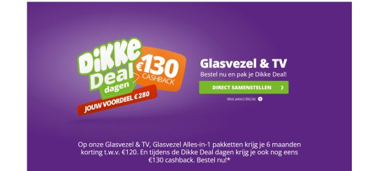 Ontvang 130 Euro Cashback als Welkomstcadeau bij Online.nl voor Internet en TV