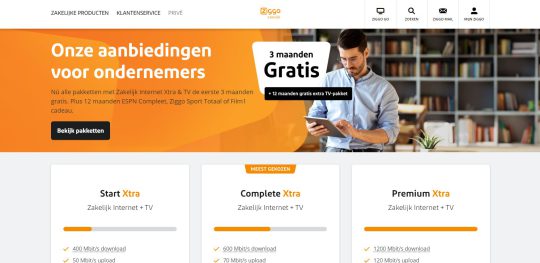 Ontvang 3 Maanden Gratis Ziggo Zakelijk Internet Xtra & 12 Maanden Gratis TV-pakket als Welkomstcadeau