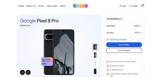 Ontvang een Gratis Pixel Watch 2 bij aankoop van de Google Pixel 8 Pro bij Odido