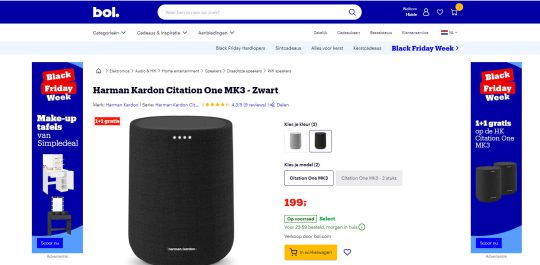 Ontvang 1+1 Gratis Harman Kardon Citation One MK3 bij Bol.com