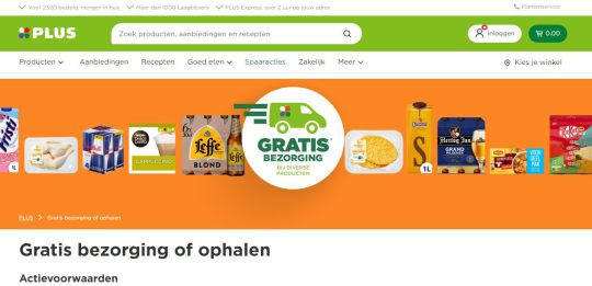 Ontvang een Gratis Thuisbezorging Welkomstcadeau bij Plus Boodschappen