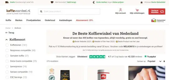 Welkomstcadeau: Ontvang 10 Euro Korting op je Eerste Bestelling vanaf 30 Euro bij Koffievoordeel