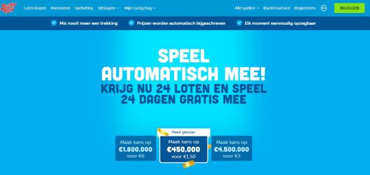 Gratis 24 loten cadeau bij Lucky Day