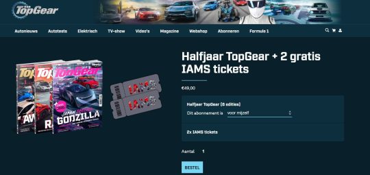 Gratis IAMS tickets cadeau bij Halfjaar TopGear