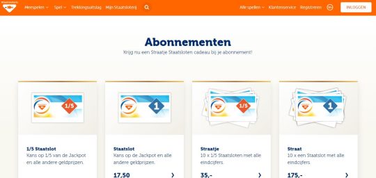 Welkomstcadeau: Gratis straatje Staatsloten bij meespelen met de Staatsloterij