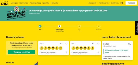 Gratis 2x10 loten van Lotto