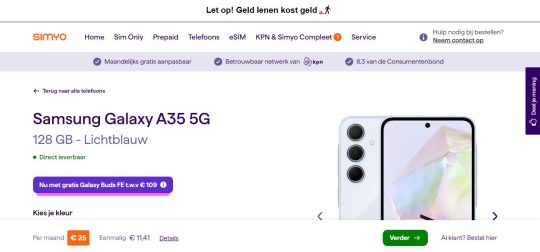 Gratis Galaxy Buds oordopjes cadeau bij Samsung Galaxy A35