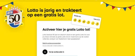 Gratis 1 lot van Lotto zonder verplichtingen