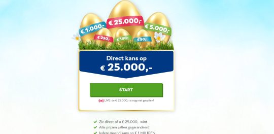 Gratis 20 euro cadeau en direct kans op 25000 euro bij Vriendenloterij