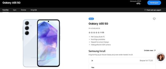 Gratis Galaxy Buds FE bij aankoop Samsung Galaxy A55 5G