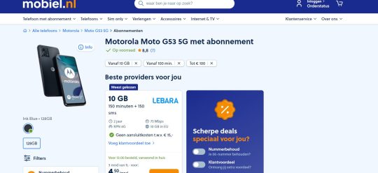 Gratis Motorola Moto G53 5G bij sim only van Lebara