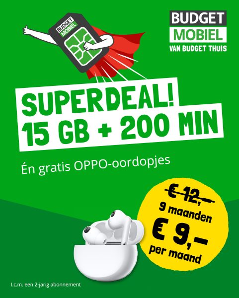 Gratis OPPO Oordopjes bij Sim Only van Budget Mobiel