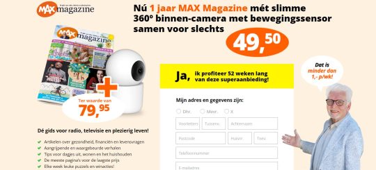 Gratis slimme 360 binnen camera met bewegingssensor bij 1 jaar MAX Magazine