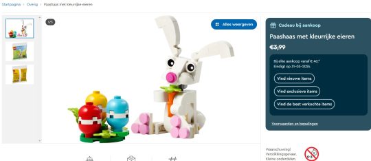 Gratis Lego Paashaas met kleurrijke eieren cadeau bij Lego aankopen vanaf 40 euro!