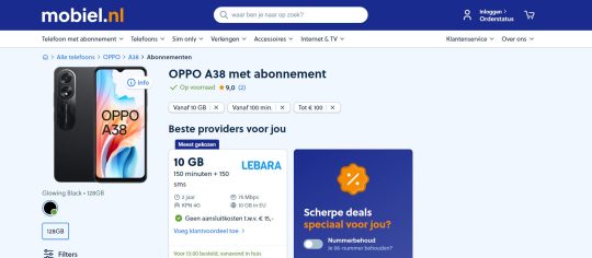 Ontvang een Gratis OPPO A38 bij een Lebara Sim Only Abonnement!