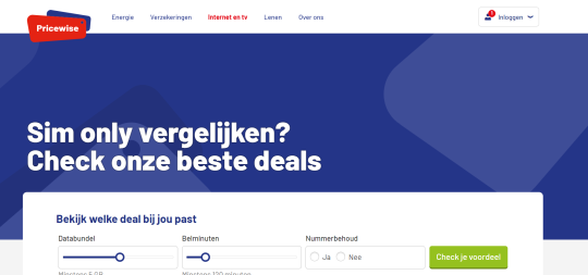 Tot 55 euro korting op Sim Only via vergelijkingssite Pricewise