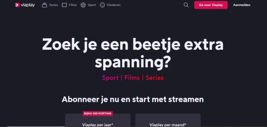 50 euro korting bij jaarabonnement Viaplay