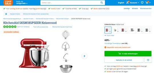 gratis accessoire cadeau bij aankoop van een KitchenAid bij Coolblue