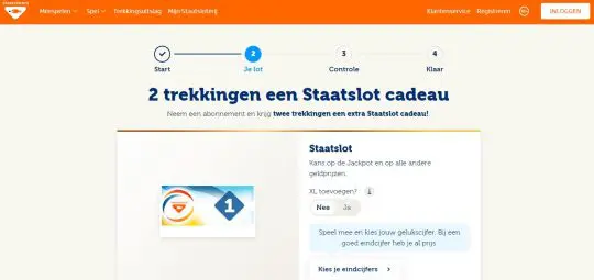 Gratis twee trekkingen een extra Staatslot cadeau bij Staatsloterij