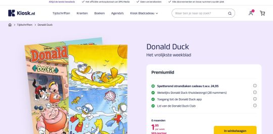 Gratis Donald Duck strandlaken bij abonnement op Donald Duck
