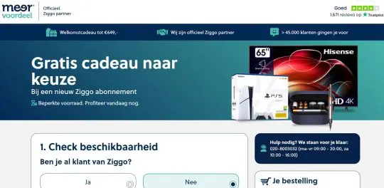 Gratis Hisense TV cadeau bij Ziggo Internet en TV