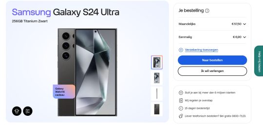 Gratis Watch 6 cadeau bij Samsung Galaxy S24 Ultra bij Odido