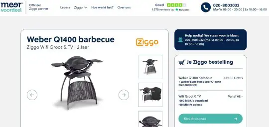 Gratis Weber barbecue met onderstel bij Ziggo abonnement