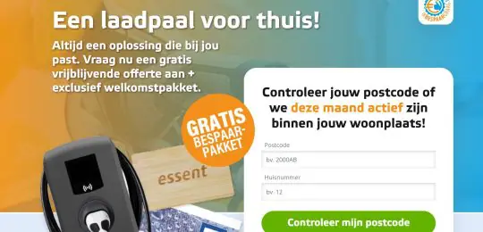 3 maanden gratis laadpas van Essent met gratis een Nationale Autowasbon en een laadkabelmat