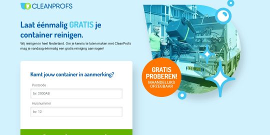 Gratis je container reinigen als welkomstcadeau bij CleanProfs