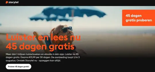 Luister 45 dagen gratis met Storytel Unlimited