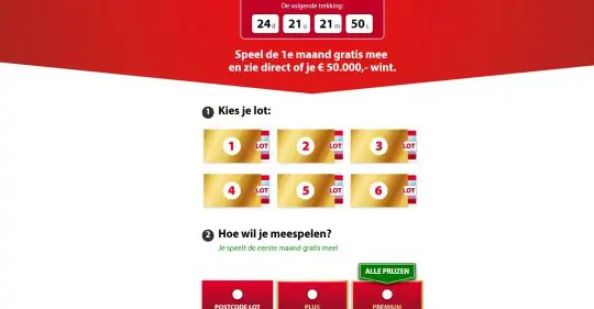 Gratis 1 maand spelen cadeau bij Postcode Loterij