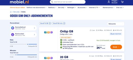 Gratis 200 euro cashback cadeau bij Odido