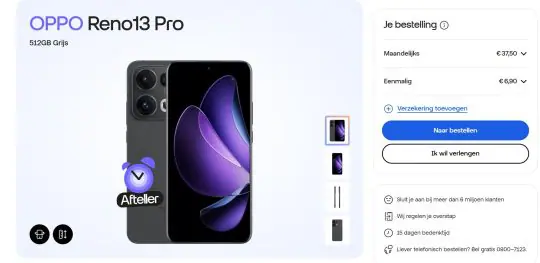 Gratis Enco Buds3 Pro cadeau cadeau bij OPPO Reno13 Pro van Odido