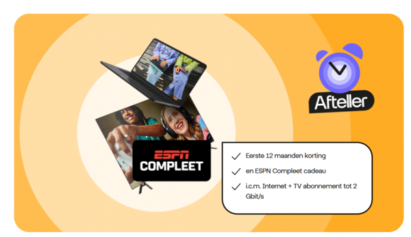 Gratis ESPN Compleet cadeau en korting bij Odido Internet en TV
