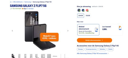 Gratis Galaxy Watch 7 cadeau bij Samsung telefoon