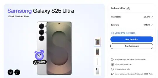 Gratis Galaxy Watch7 cadeau bij Samsung Galaxy S25 Ultra van Odido