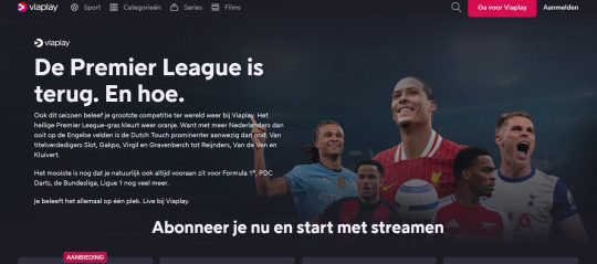 Gratis korting van 74 euro bij Viaplay jaarabonnement voor Premier League en Formule 1