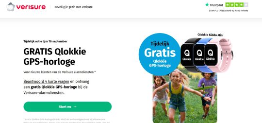 Gratis Qlokkie GPS horloge cadeau bij Verisure alarm
