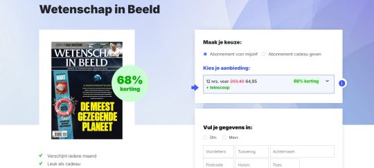 Gratis telescoop cadeau bij Wetenschap in Beeld
