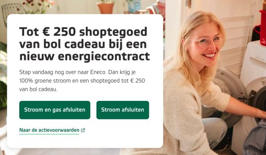Gratis Bol.com shoptegoed Eneco als welkomstcadeau