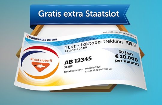 Gratis Staatslot cadeau droomsalaris Staatsloterij