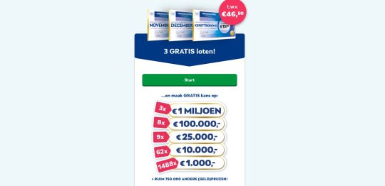 Gratis 3 loten cadeau bij de VriendenLoterij