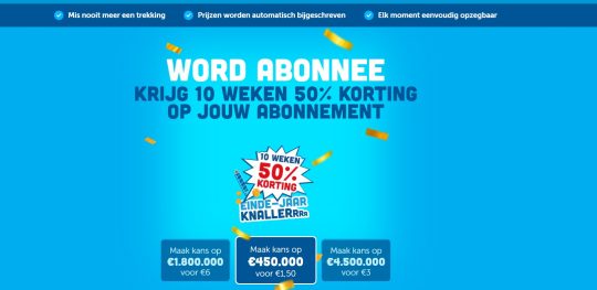 Gratis 10 weken 50 procent korting cadeau bij Lucky Day