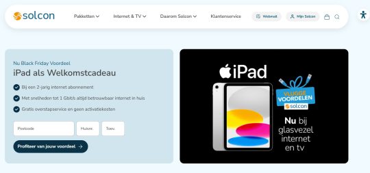 Gratis Apple iPad cadeau bij internet van Solcon