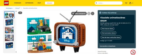 Gratis Disney klassieke animatiescenes bij aankoop vanaf 130 euro Lego