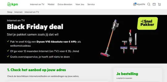 Gratis Dyson V10 Absolute cadeau bij internet van KPN